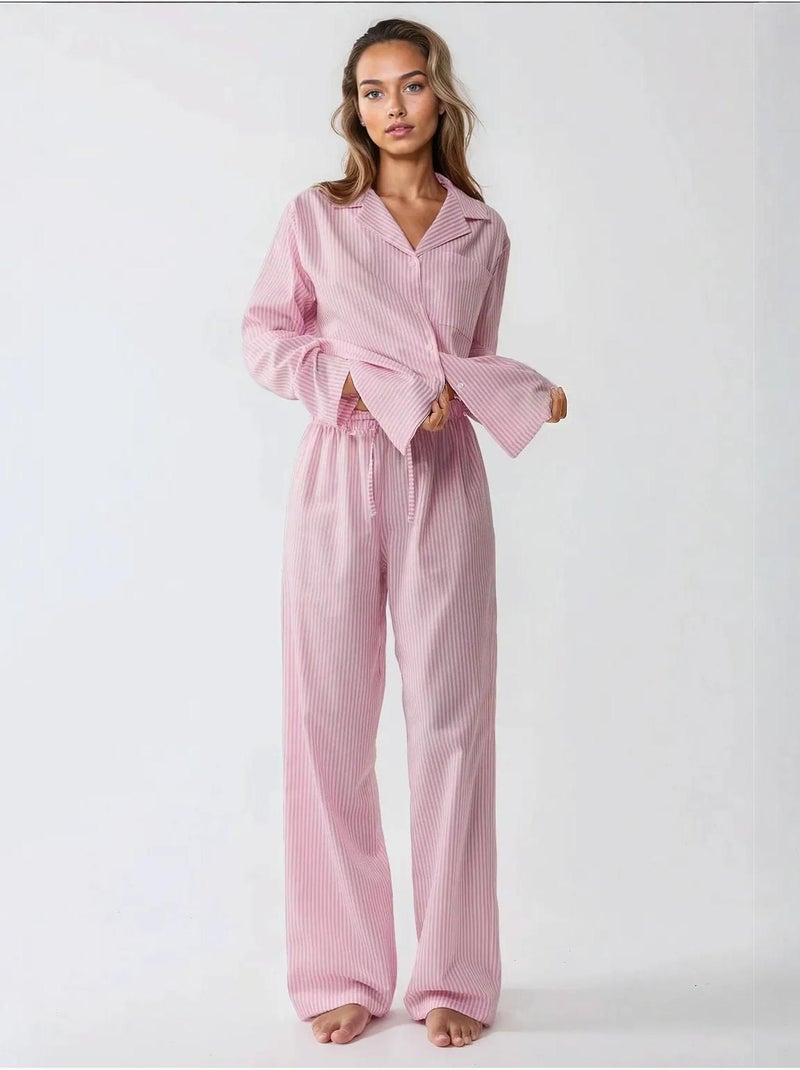 Conjunto de pijama de algodón a rayas hiccup Rosa - Kiabi