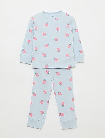 Conjunto de pijama de algodón de canalé - 2 piezas