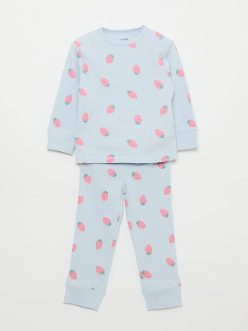 Conjunto de pijama de algodón de canalé - 2 piezas - Kiabi