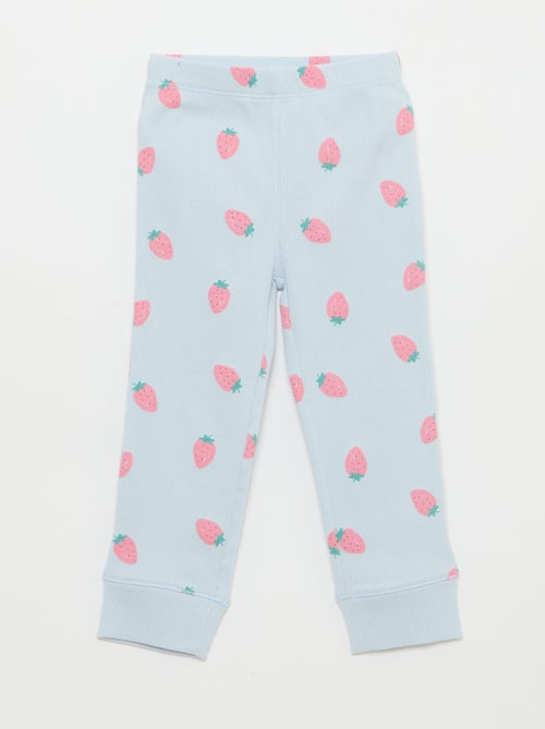 Conjunto de pijama de algodón de canalé - 2 piezas - Kiabi