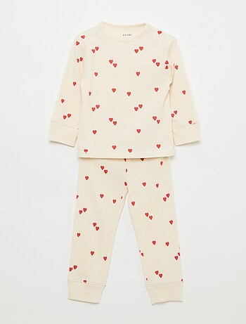 Conjunto de pijama de algodón de canalé - 2 piezas