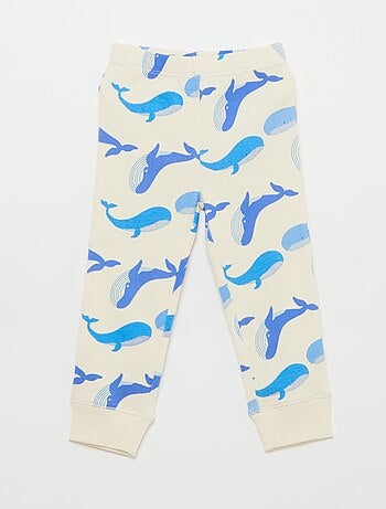 Conjunto de pijama de algodón de canalé - 2 piezas