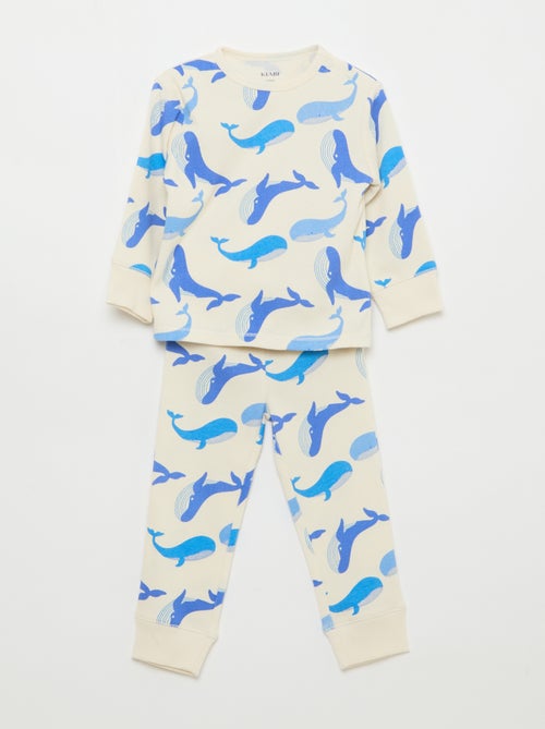 Conjunto de pijama de algodón de canalé - 2 piezas - Kiabi