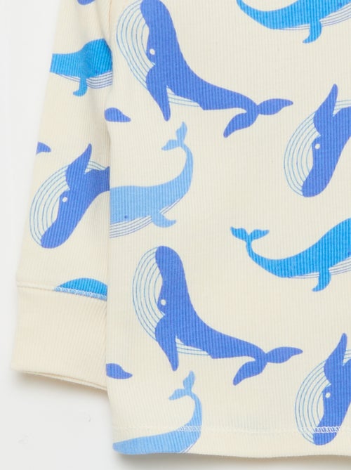 Conjunto de pijama de algodón de canalé - 2 piezas - Kiabi