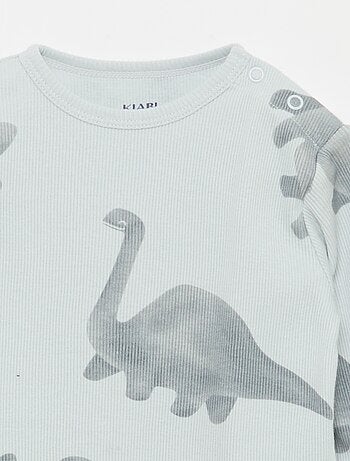 Conjunto de pijama de algodón de canalé - 2 piezas