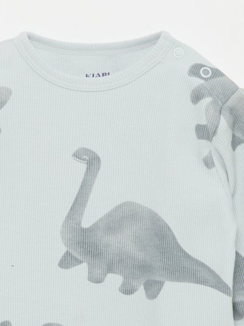 Conjunto de pijama de algodón de canalé - 2 piezas - Kiabi