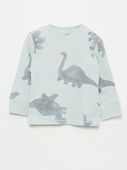 Conjunto de pijama de algodón de canalé - 2 piezas - Kiabi