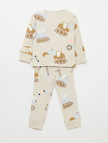 Conjunto de pijama de algodón de canalé - 2 piezas