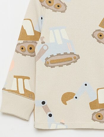 Conjunto de pijama de algodón de canalé - 2 piezas