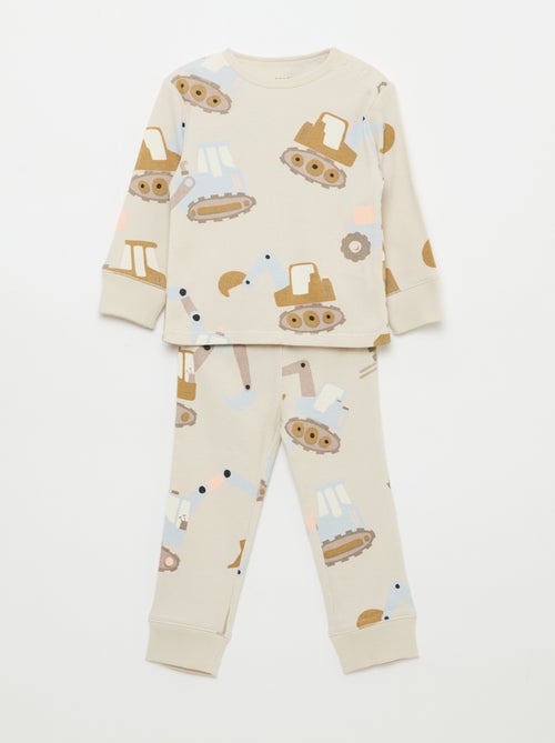 Conjunto de pijama de algodón de canalé - 2 piezas - Kiabi