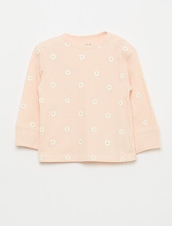 Conjunto de pijama de algodón de canalé - 2 piezas