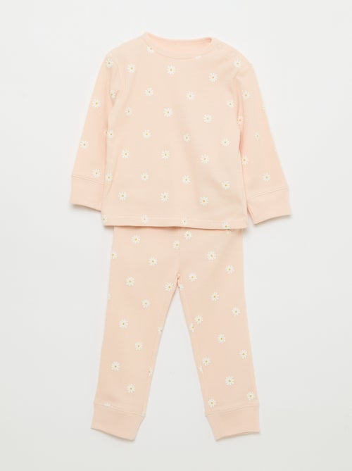 Conjunto de pijama de algodón de canalé - 2 piezas - Kiabi