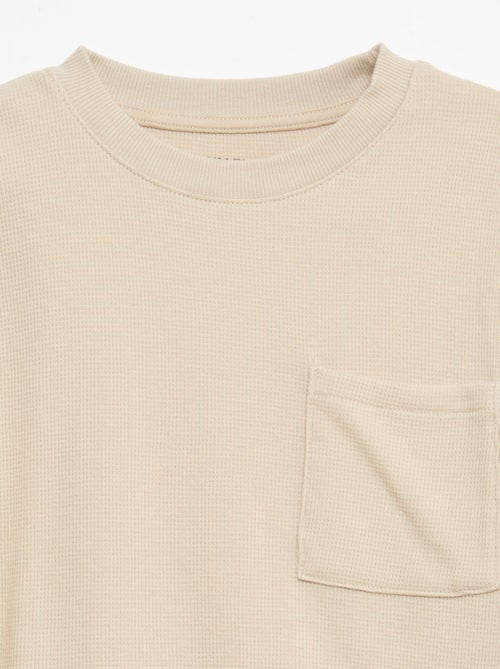 Conjunto de pijama de algodón liso - Kiabi