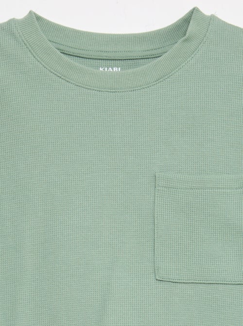 Conjunto de pijama de algodón liso - Kiabi