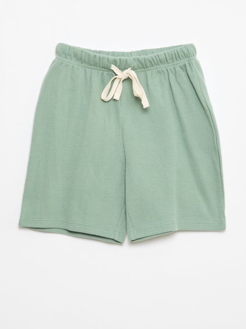 Conjunto de pijama de algodón liso - Kiabi