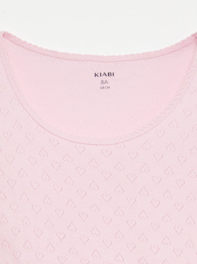 Conjunto de pijama de algodón Rosa - Kiabi
