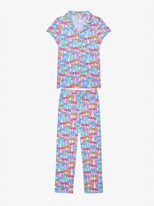 Conjunto de pijama de camisa y shorts con lazos de colores penti - Kiabi