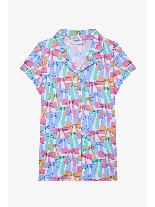 Conjunto de pijama de camisa y shorts con lazos de colores penti - Kiabi