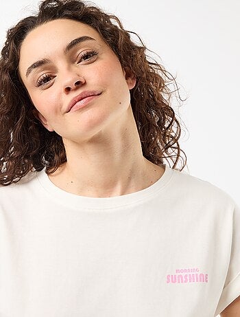 Conjunto de pijama de camiseta + pantalón de cuadros - 2 piezas