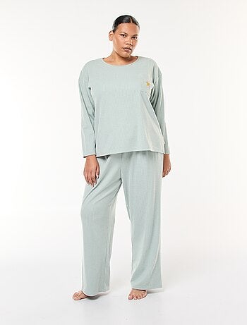 Conjunto de pijama de canalé - 2 piezas
