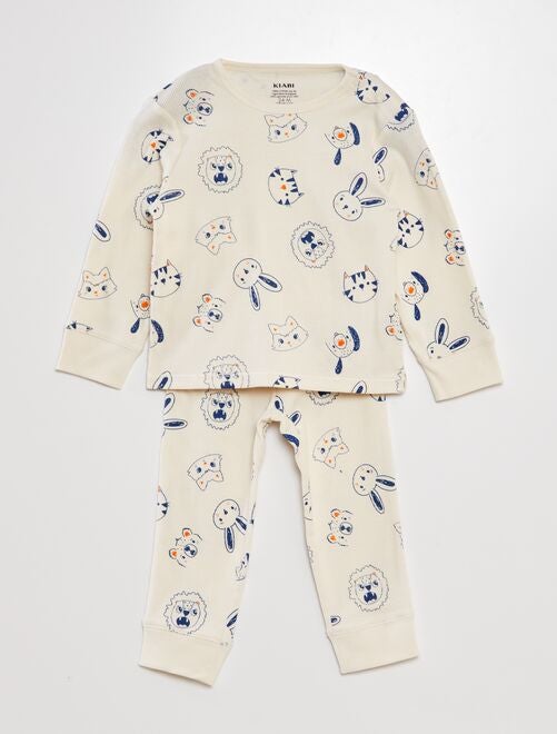 Conjunto de pijama de canalé - 2 piezas - Kiabi