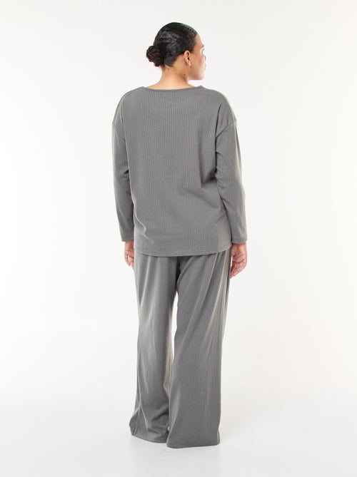 Conjunto de pijama de canalé - 2 piezas - Kiabi