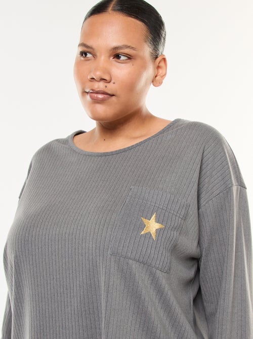 Conjunto de pijama de canalé - 2 piezas - Kiabi