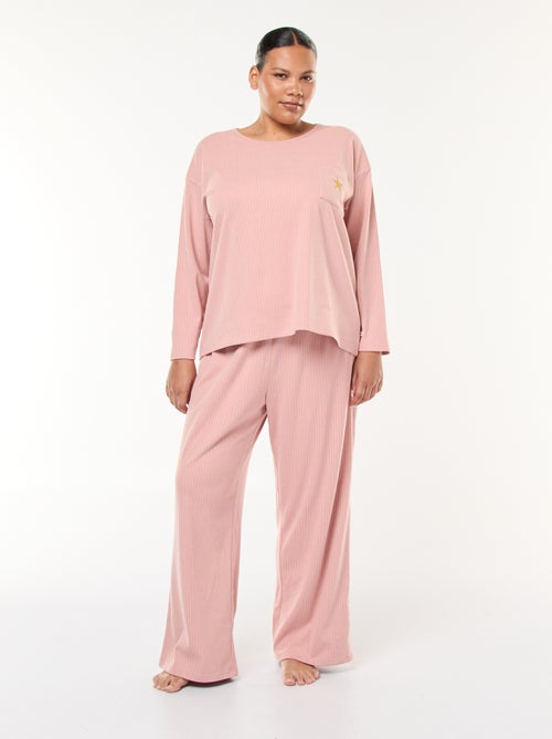Conjunto de pijama de canalé - 2 piezas - Kiabi
