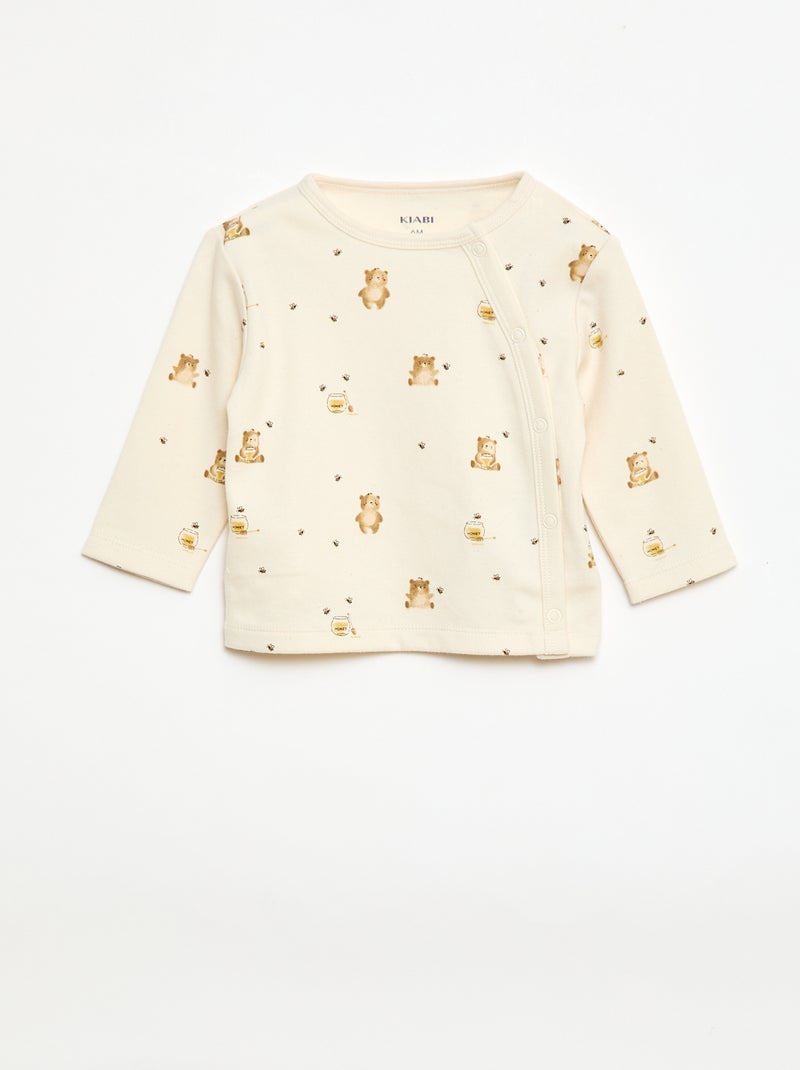 Conjunto de pijama de felpa - 2 piezas Blanco - Kiabi
