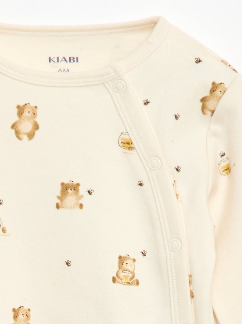 Conjunto de pijama de felpa - 2 piezas Blanco - Kiabi