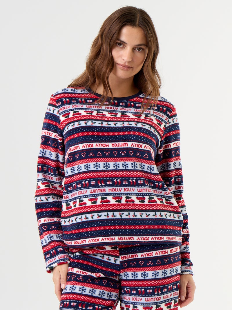 Conjunto de pijama de forro polar - 2 piezas Azul - Kiabi