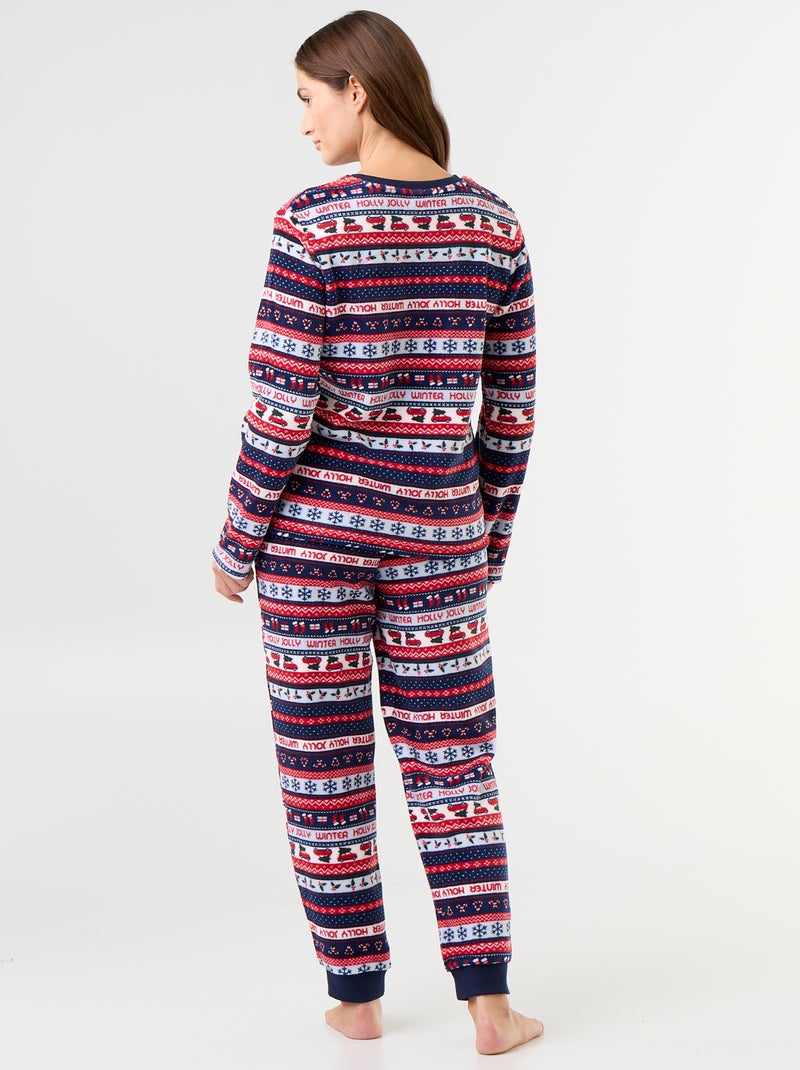 Conjunto de pijama de forro polar - 2 piezas Azul - Kiabi