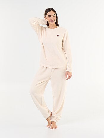 Conjunto de pijama de forro polar camiseta + pantalón - 2 piezas
