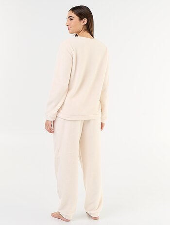 Conjunto de pijama de forro polar camiseta + pantalón - 2 piezas