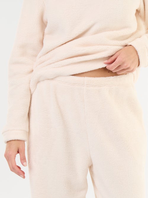 Conjunto de pijama de forro polar camiseta + pantalón - 2 piezas - Kiabi