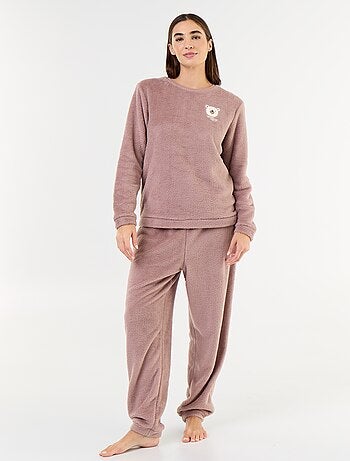 Conjunto de pijama de forro polar camiseta + pantalón - 2 piezas