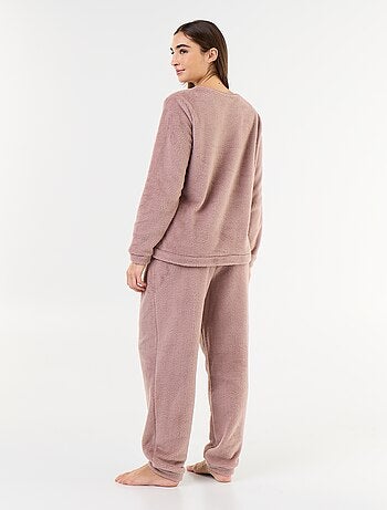 Conjunto de pijama de forro polar camiseta + pantalón - 2 piezas