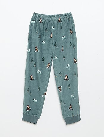 Conjunto de pijama de forro polar con capucha animada - 2 piezas
