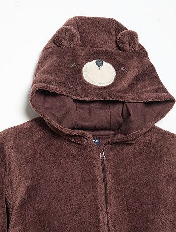 Conjunto de pijama de forro polar con capucha animada - 2 piezas