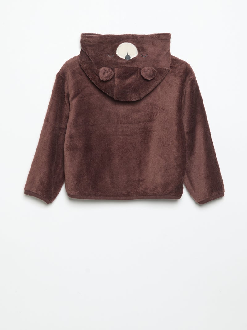 Conjunto de pijama de forro polar con capucha animada - 2 piezas Beige - Kiabi