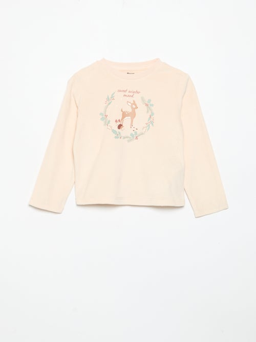 Conjunto de pijama de forro polar con capucha animada - 2 piezas - Kiabi Conjunto de pijama de forro polar con capucha animada - 2 piezas - Kiabi