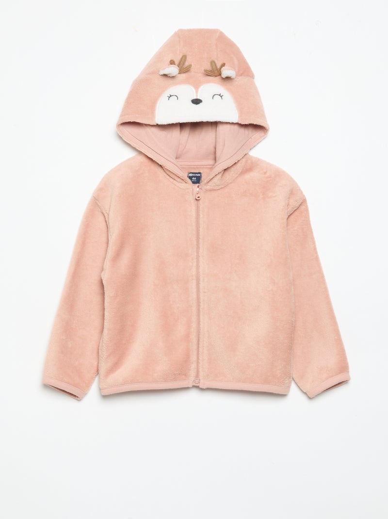 Conjunto de pijama de forro polar con capucha animada - 2 piezas Rosa - Kiabi