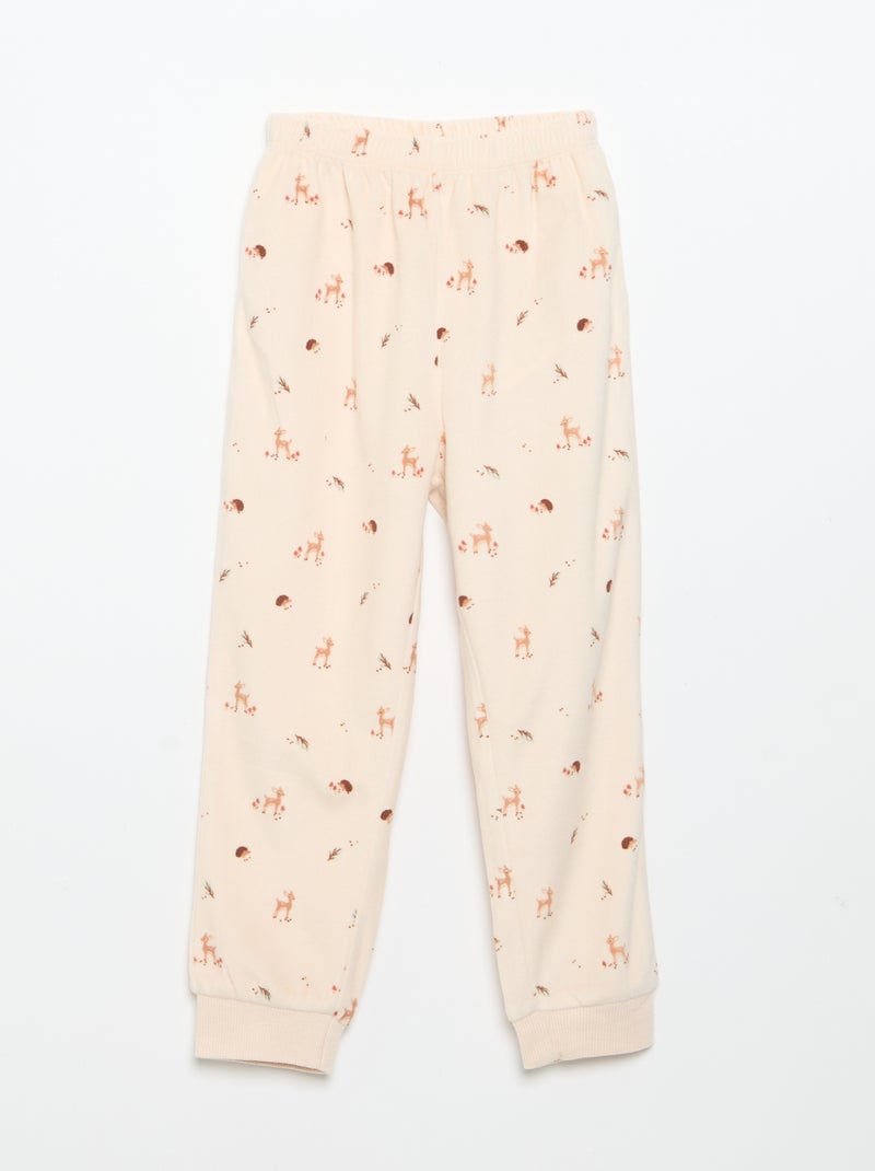 Conjunto de pijama de forro polar con capucha animada - 2 piezas Rosa - Kiabi