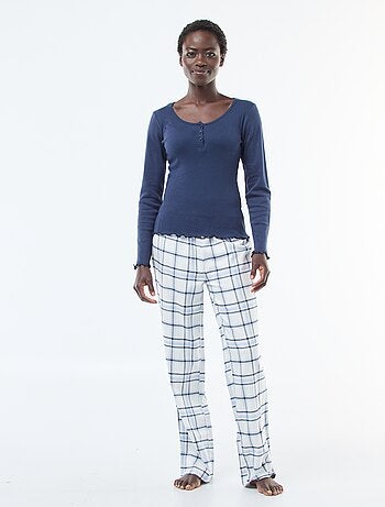 Conjunto de pijama de franela de algodón