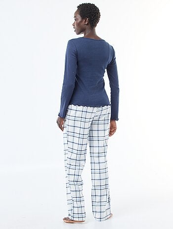 Conjunto de pijama de franela de algodón