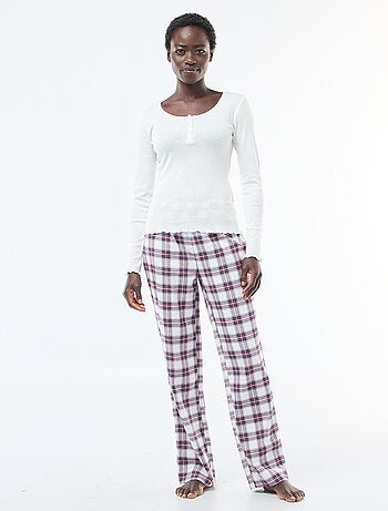 Conjunto de pijama de franela de algodón