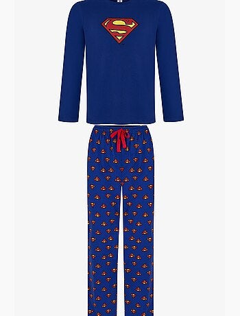Conjunto de pijama de hombre superman a cuadros de manga larga penti
