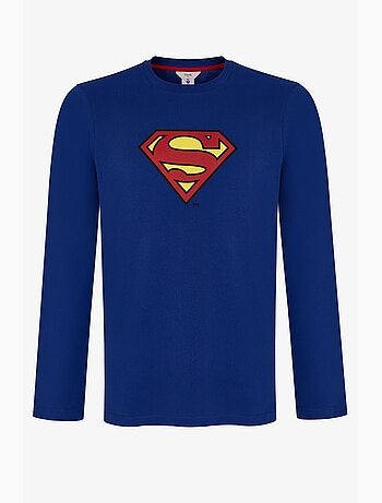 Conjunto de pijama de hombre superman a cuadros de manga larga penti