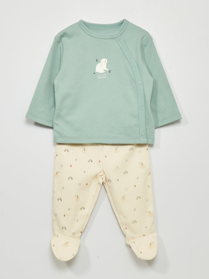 Conjunto de pijama de interlock - 2 piezas AZUL - Kiabi