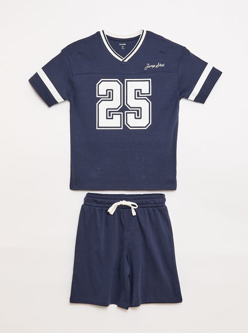 Conjunto de pijama de manga corta en algodón - Kiabi